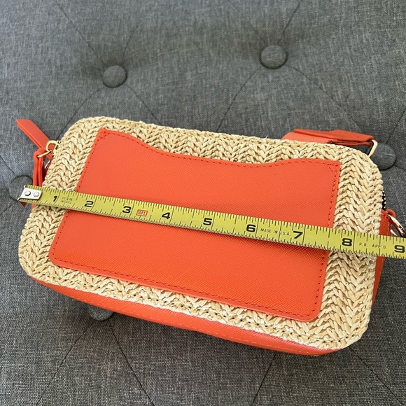 Helena Straw Crossbody Bag With Faux Leather Paneling - Picture 11 of 15